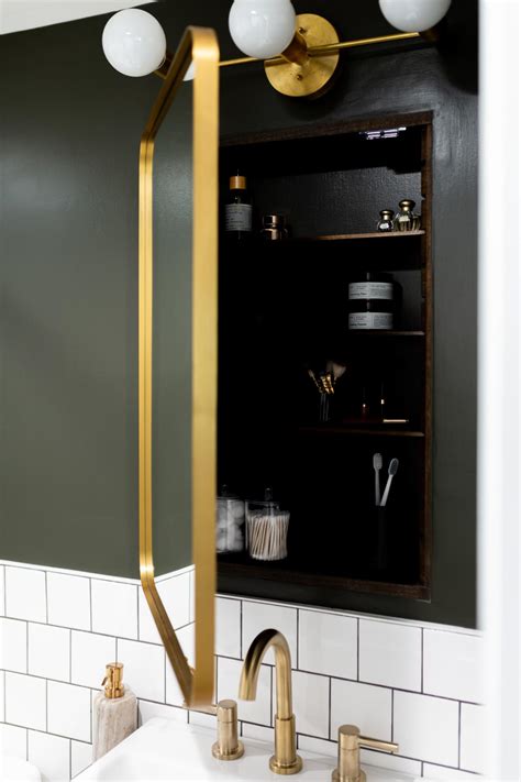 Gold Bathroom Mirror Cabinet Rispa