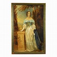 19th Century Watercolor and Gouache Portrait Painting of Lady Blanche ...