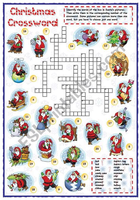 Free Christmas Crossword Puzzles Printable