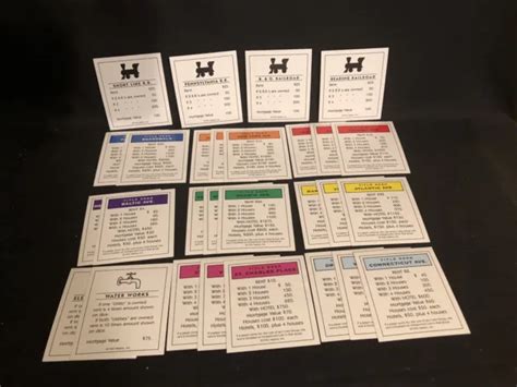 Monopoly Property Title Deed Cards Complete Set Of 28 Eur 889