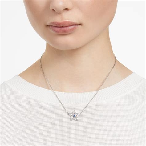 Stella Set Mixed Cuts Star Blue Rhodium Plated Swarovski