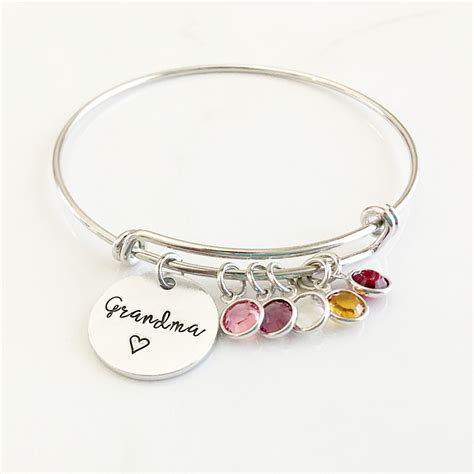 Personalized Grandmother Birthstone Bracelet Birthstone Bracelets