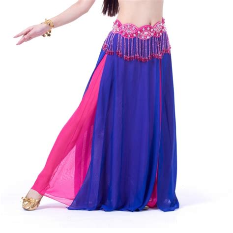 Ropalia Gypsy Skirt Sexy Women Belly Dance Costume Chiffon Skirt 2 Side Slik Skirt Dress 8