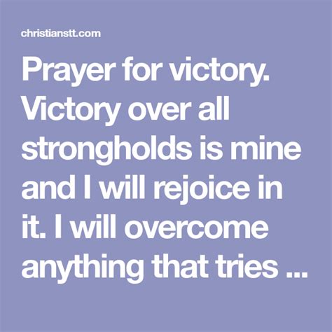 Prayer For Victory Victory Over All Strongholds Is Mine And I Will