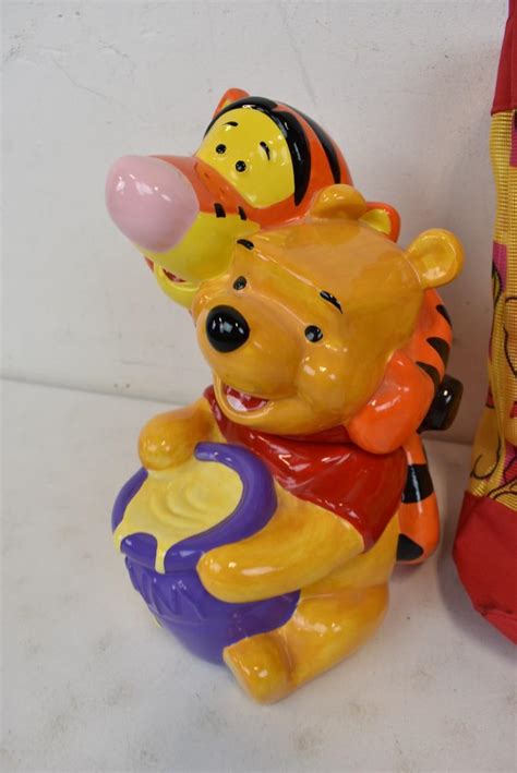 Winnie The Pooh And Tigger Too Porcelain Cookie Jar And Bag