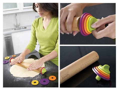 Joseph Joseph Adjustable Rolling Pin Easily Roll Out The Dough Or