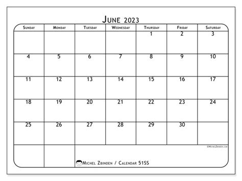 June 2023 Printable Calendar “62ss” Michel Zbinden Uk