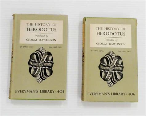 The History Of Herodotus Two Volumes Everymans Library No 405 And 406