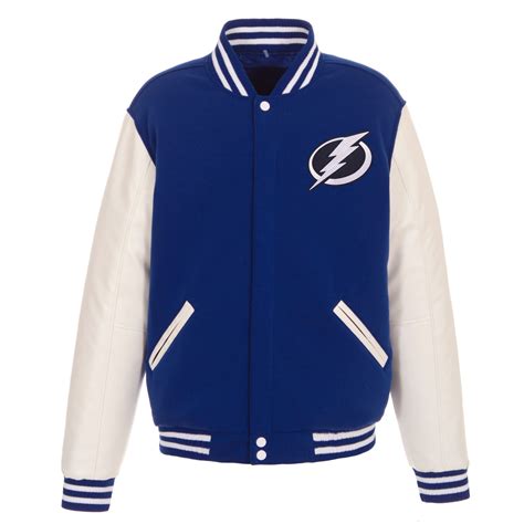 Tampa Bay Lightning Jh Design Reversible Fleece Jacket With Faux