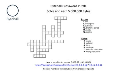 Byteball Crossword Puzzle Solve And Earn 5000000 Bytes Experiment
