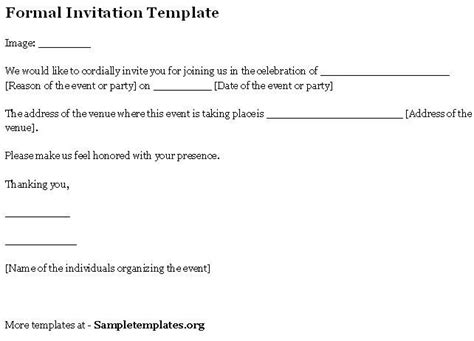 Structure of a formal letter (and informal). Formal Invitation Template Check more at https ...