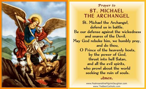 Prayer To Saint Michael The Archangel The Best Catholic