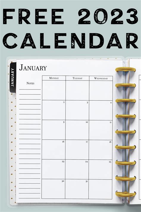 2023 Calendar Template 85 X 11 Inches Horizontal Monthly Etsy 2023