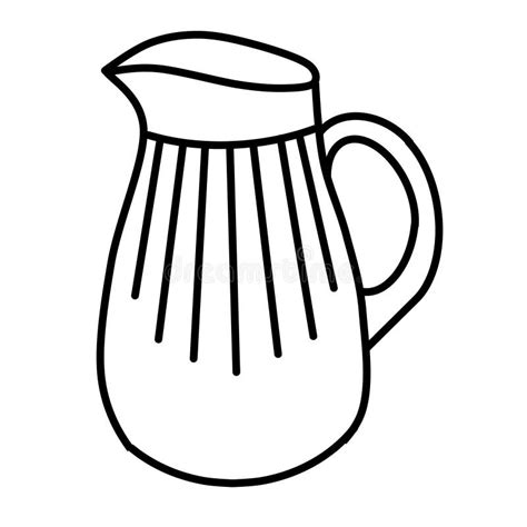 The Drawing Of Jug For Kids Coloring Page Stock Illustration