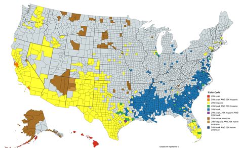 Significant Racial Minorities In Each Us County Vivid Maps