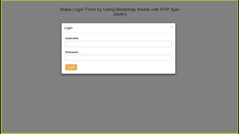 Make Login Form By Using Bootstrap Modal With Php Ajax Images