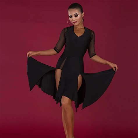Latin Style Dresses Black Latin Dress Women Tassel Latin American Dress Latin Practice Wear