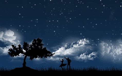 Romantic Couple In Moon Night Love Wallpapers Free Download Nature