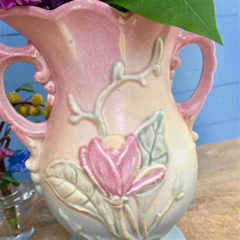 Vintage Hull Magnolia Vases Pair Of Hull Vases Vintage Pottery Vases