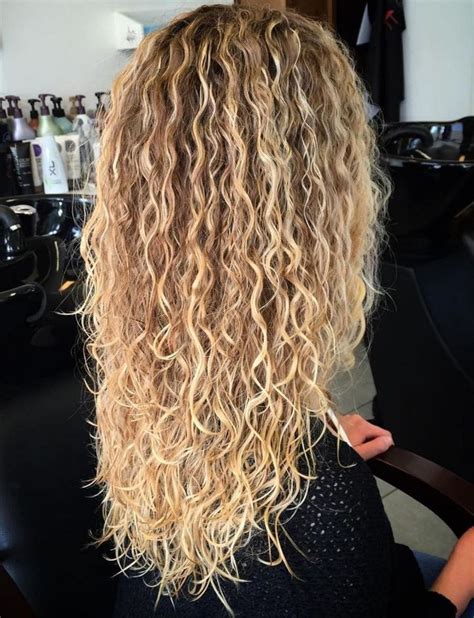 Beachy Blonde Waves Permed Hairstyles Spiral Perm Long Hair Long