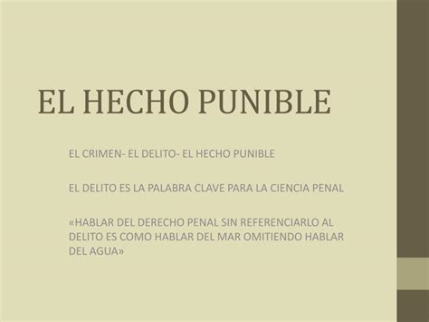 Ppt El Hecho Punible Powerpoint Presentation Free Download Id4426598
