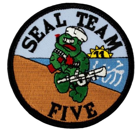 Us Navy Seal Team Five Patch 176 3 Round Embroidered Patch 65364 Ebay