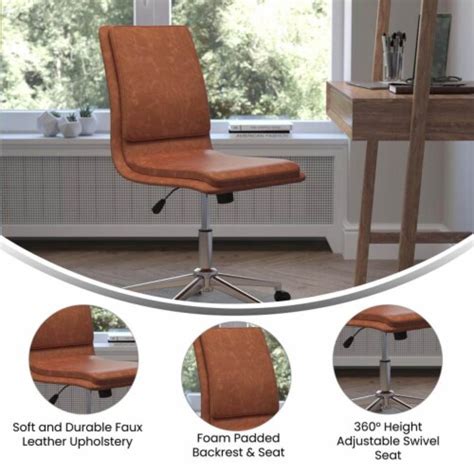 Madigan Mid Back Armless Swivel Task Office Chair With Leathersoft And