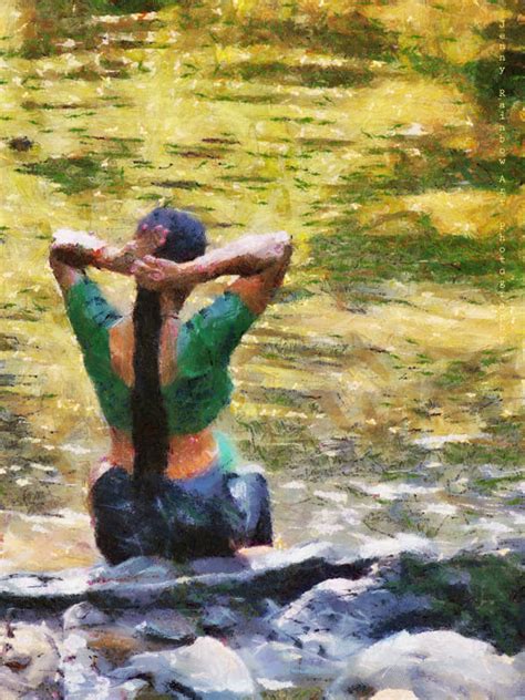 after river bathing indian woman impressionism by jenny rainbow photo 4780635 500px