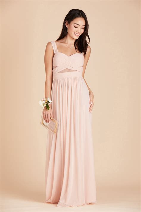 Elsye Bridesmaid Dress In Pale Blush Birdy Grey