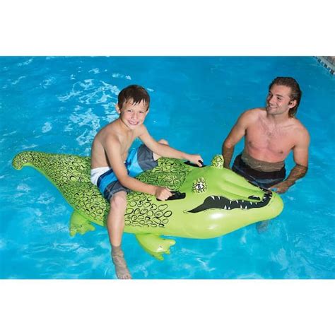 Poolmaster Alligator Swimming Pool Float Rider 81748 The Home Depot