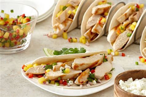 Grilled Chicken Tacos And Spicy Mango Salsa Recipe Grilled Chicken