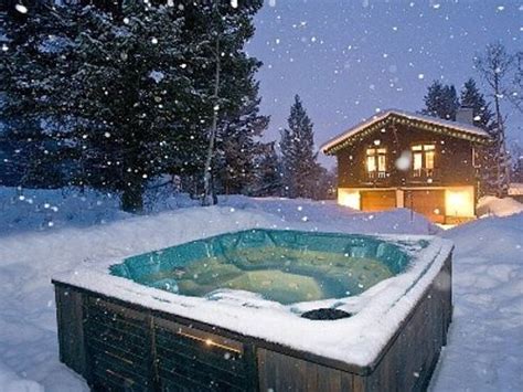 62 Best Images About Snowy Hot Tub Wonderment On Pinterest Snow Spa