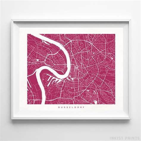 Dusseldorf Germany Street Map Print Wall Poster Inkist Prints