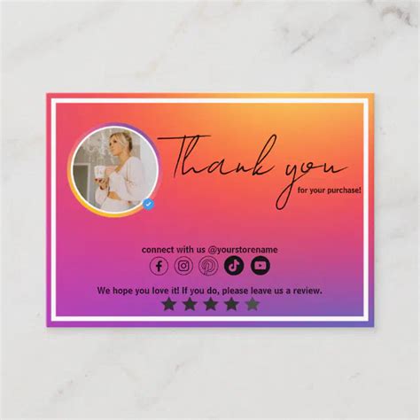 Instagram Influencer Thankyou Business Card Zazzle