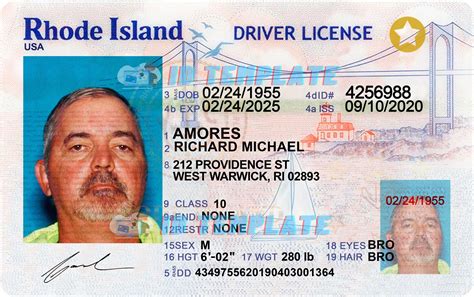 Rhode Island Driving License Psd Template 1200dpi