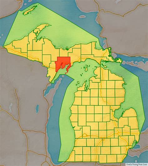 Map Of Delta County Michigan