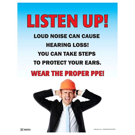 Safety Poster Listen Up Loud Noise Can Cause Hearing Loss Cs531562