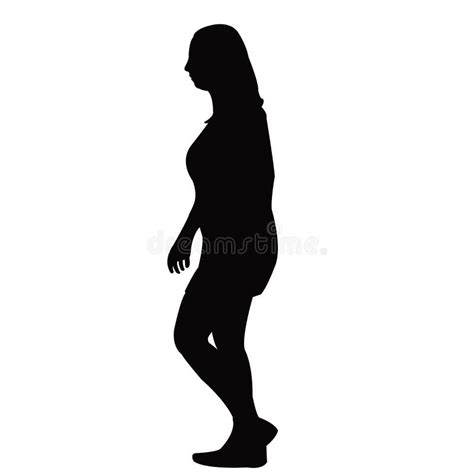 A Woman Walking Body Silhouette Vector Stock Vector Illustration Of