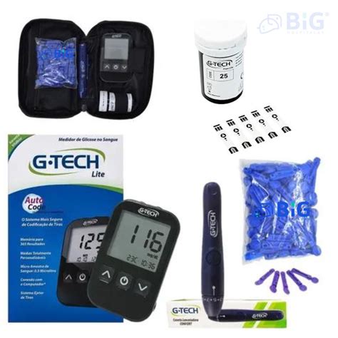 Kit Medidor De Glicose Glicosimetro Free Lite Glicemia Gtech Shopee