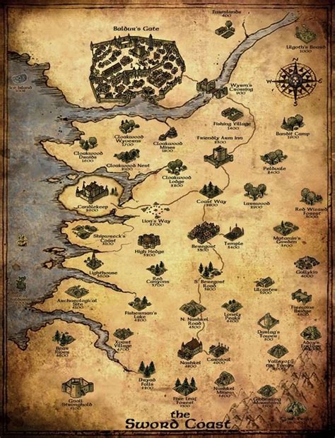 World Map Baldur S Gate Wiki Fandom Dnd World Map Fantasy World