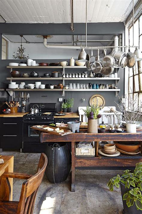 Rustic Industrial Kitchen With Storage Ideas Homemydesign