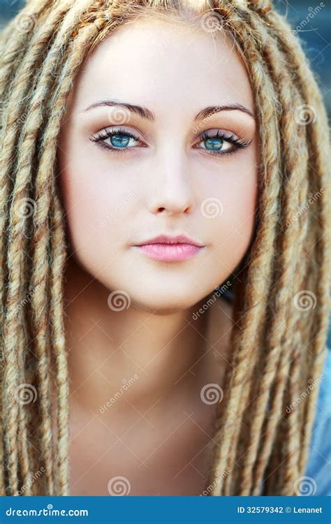 Fashion Hairstyle With Dreads Stock Photo Image Of Girl Background