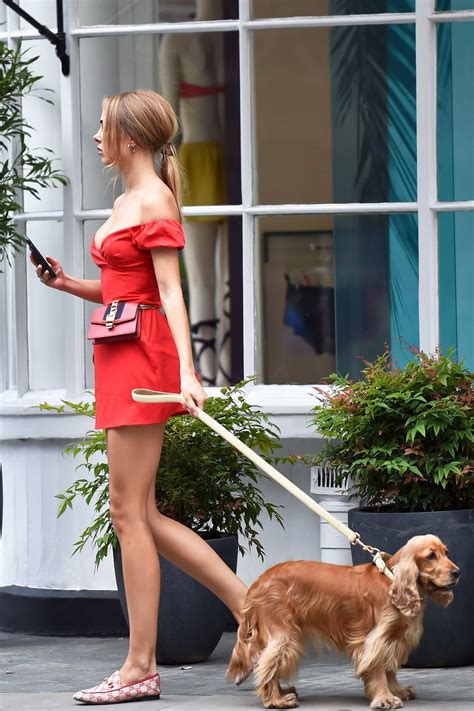 Kimberley Garner Looks Striking In Red As She Walked Around The Posh Shops In Belgravia London
