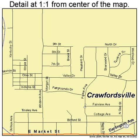 Crawfordsville Indiana Street Map 1815742