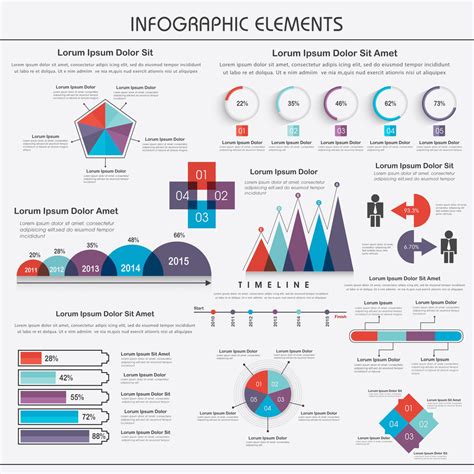 Big Set Of Colorful Stunning Infographic Elements Including Pie Chart