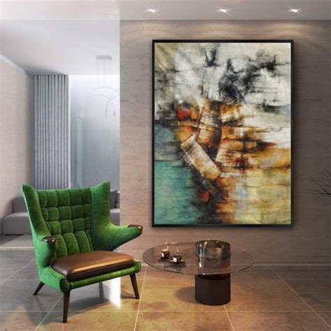 Texture Extra Large Vertical Hand Made Abstract Oil