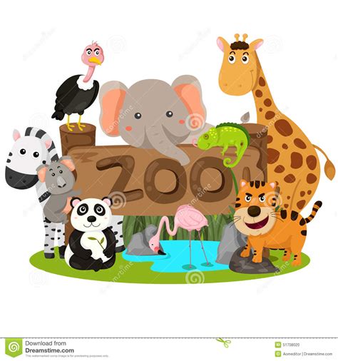 Illustrator Of Zoo Animals Stock Vector Image 51708020