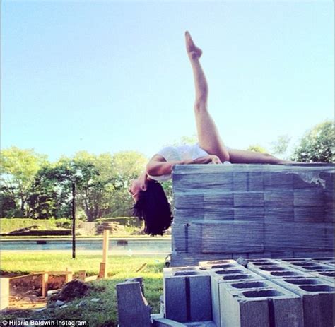 Hilaria Baldwin Shows Off Sculpted Leg As She Performs Yoga Pose
