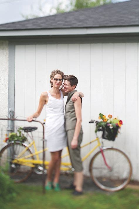A Bicycle Built For Two Love Everything About This Ceremony Triadify It Lesbian Wedding