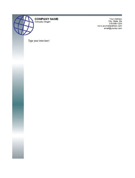 You can change styles, colors and just everything in this simplest letterhead design. Business Letterhead Example | free printable letterhead